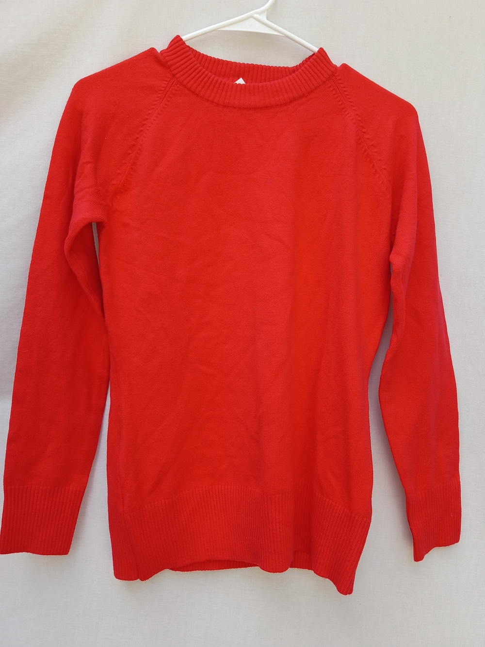 French Connection Bright Red BabySoft Raglan Crewneck Sweater Preppy Large